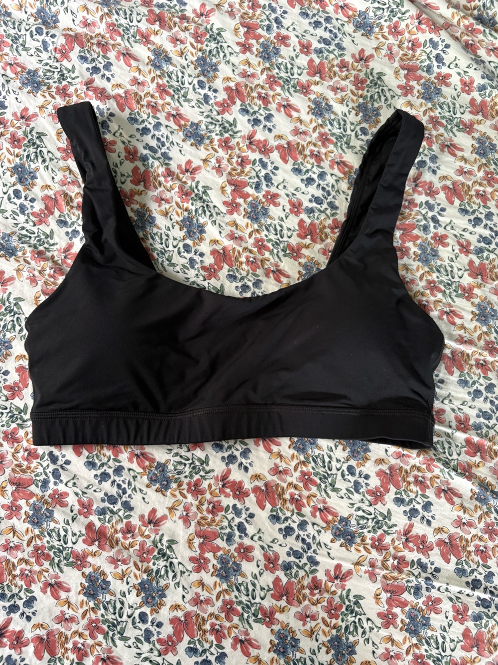 CRZ YOGA Black Scoop Neck Bikini Top